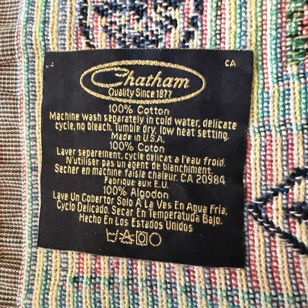 Chatham Woven Cotton Throw Blanket Winter Village Christmas Tapestry USA 50x70